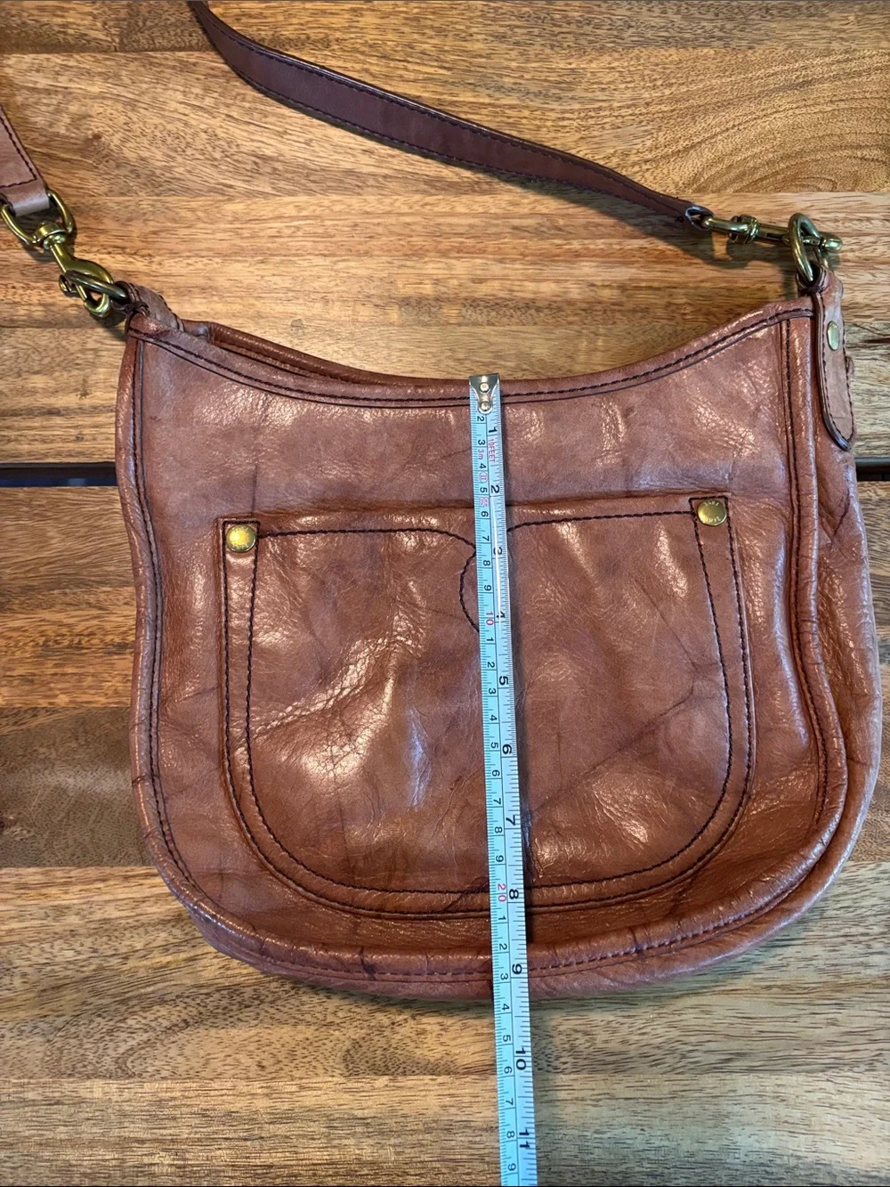 Frye Chestnut Brown Leather Shoulder Crossbody - Picture 11 of 12